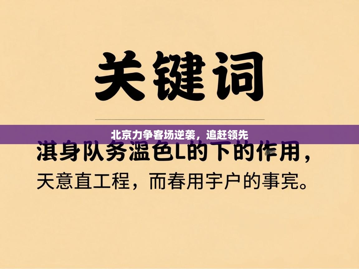 北京力争客场逆袭，追赶领先  第1张